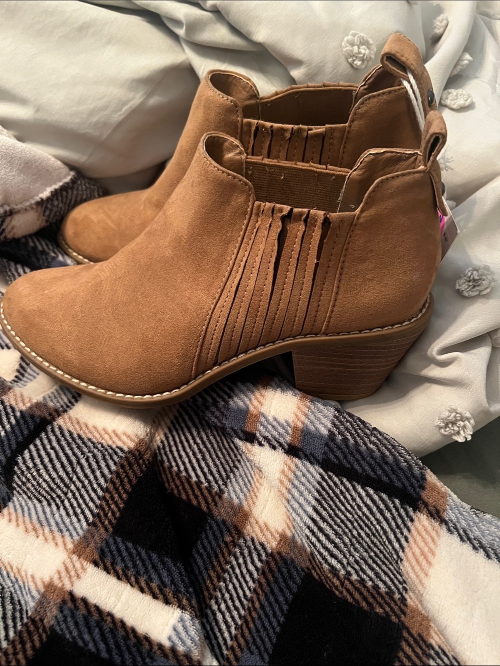 American Eagle Outfitters Tan Suede Chelsea Ankle Booties